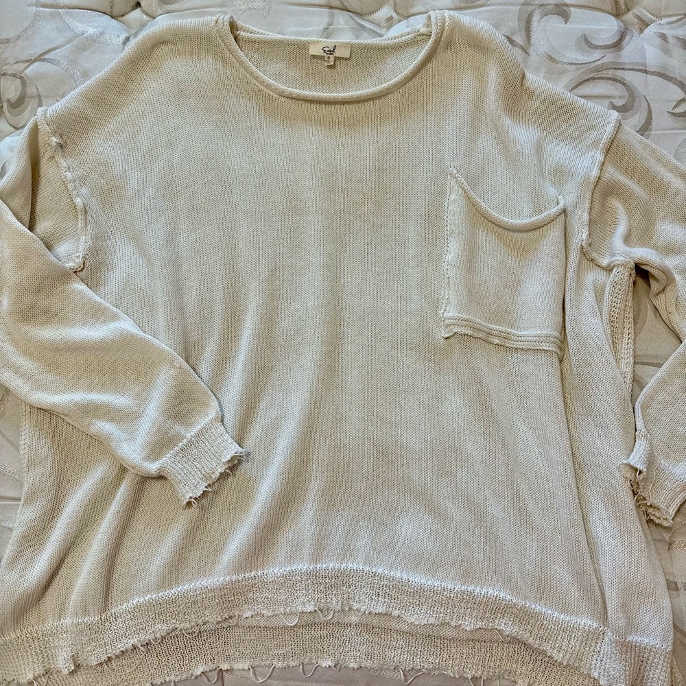 Easel Women's Cream Knit Sweater